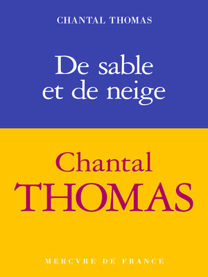 cover image of De sable et de neige